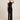 Flower-Shoulder Dress — Black, front