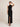 Flower-Shoulder Dress — Black, front
