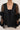 Black sheer organza leaf cover-up on model, studio