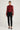 Kaj Burgundy cropped jacket on Ziba — front, zip fastened to collar