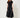 RM1046 Black Satin Drawstring Midi Skirt – front view
