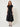 RM1046 Black Satin Drawstring Midi Skirt – front view