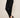 Black mom style pants - front three-quarter, waist-down studio view on Ziba