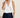 White Mowj 7 Top - front studio view on model