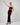Wine red venus dress - studio front view on model
