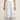 Long White Panel Skirt - front view on Ziba