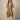 335711 Cute Gold Dress - front view on model, shirt collar with V placket, wide dolman sleeves and self-tie waist belt, gold taffeta