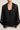 Black sheer floral jacquard open-front cover-up on model, studio