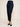 Navy mom style pants - front three-quarter, waist-down studio view on Ziba