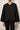 Black jacquard coat - front studio view on Ziba