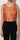 Orange floral cropped top on model, studio