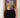 Fuchsia floral cropped top on model, studio