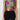 Fuchsia floral cropped top on model, studio