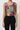 Fuchsia floral cropped top on model, studio