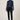 Kaj Navy cropped jacket on Ziba — front, zip fastened to collar