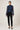 Kaj Navy cropped jacket on Ziba — front, zip fastened to collar