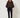 202196 Squared Pleated Blouse Brown — front view on model