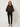 202196 Squared Pleated Blouse Brown — front view on model