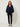 2021950 Squared Pleated Blouse Navy Blue — front view on model