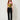 Green floral velvet corset crop top with hot-pink straps, front view on model
