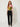Green floral velvet corset crop top with hot-pink straps, front view on model