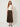 Brown wide-leg culotte pants - model front