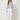 Blue berry embroidered cropped shirt on model - front