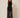 Black sheer organza palazzo pants on model, front view