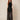 Black sheer organza palazzo pants on model, front view