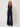 Navy lame sleeveless wide-leg jumpsuit - model front