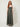Olive leaf-tie corset maxi dress - front view on model