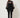 Black sheer organza open-front cardigan with embroidered circle motifs - back view on model
