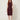 Burgundy textured-stripe sleeveless shift dress, front on model