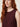 Burgundy textured-stripe sleeveless shift dress, neckline fabric detail