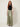 Sage green sheer organza palazzo pants - front view on model
