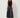 delsha black charcoal-grey satin midi skirt, front view