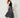 delsha black charcoal-grey satin midi skirt, walking view