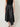 delsha black charcoal-grey satin midi skirt, waistband detail