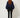 2021950 Squared Pleated Blouse Navy Blue — back view on model