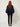 2021950 Squared Pleated Blouse Navy Blue — back view on model