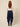 Navy blue abshar pants on model - back view with elasticated waistband