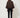 202196 Squared Pleated Blouse Brown — back view on model