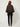 202196 Squared Pleated Blouse Brown — back view on model