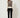 SR401 BROWN VEST V - back view on model, plain back with a horizontal yoke seam