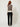 SR401 BROWN VEST V - back view on model, plain back with a horizontal yoke seam