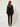336594 Zip Blouse Black - back view on model, plain back with small V opening at back neck