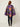 SR391 Purple Pallet Cape — back view on model, center-back seam and hem point at center back