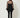 2354001 SILK DRESS TOP BLACK - back view on model, plain sheer organza back with satin collar band