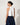 White Mowj 7 Top - back studio view with centre slit