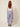 SR394 LILAC ABSHAR PANTS - back view on model, elasticated back waistband and waterfall drape panels